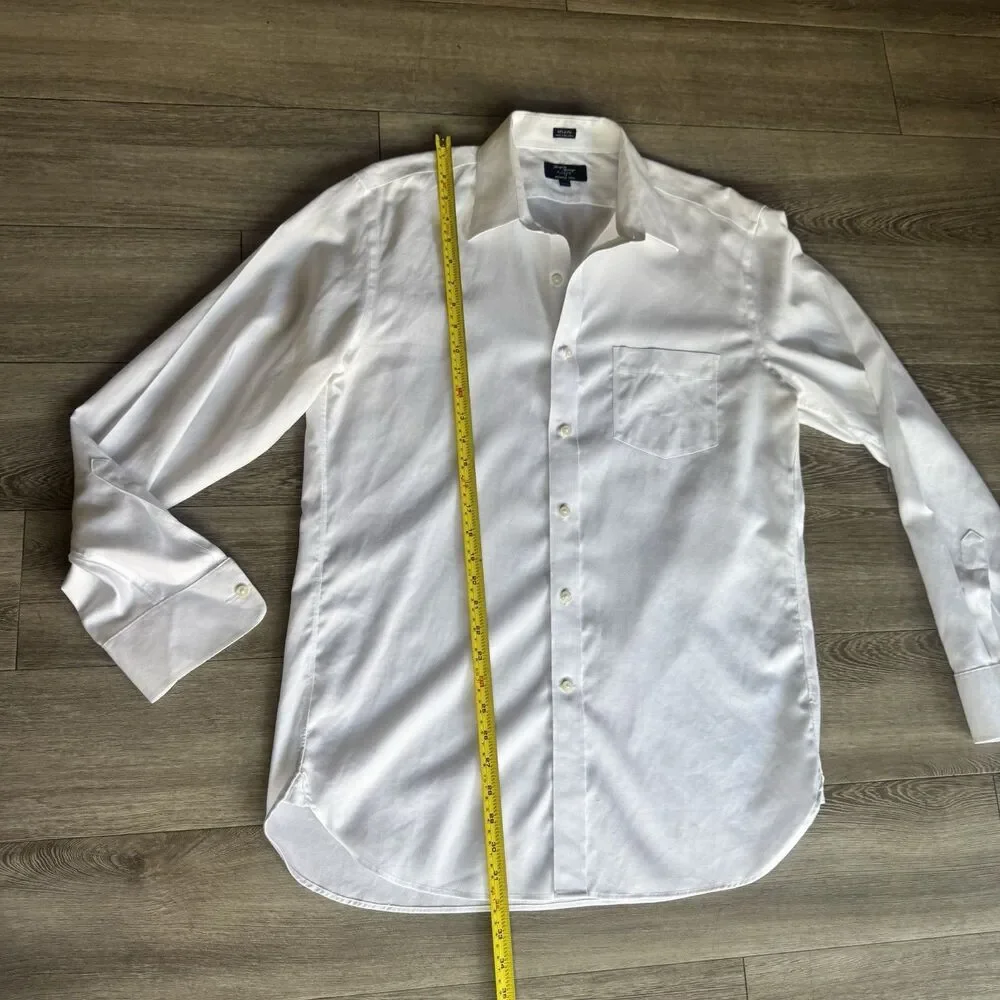 Thompson J. Crew Wrinkle Free Sz L 16-16.5 White 100% Cotton Long Sleeve Shirt